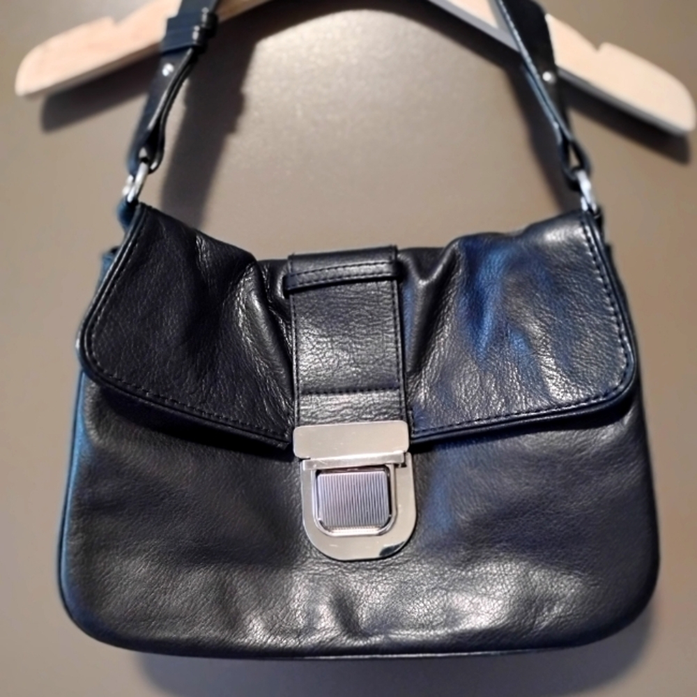 Audrey Brooke Black Genuine Leather Handbag